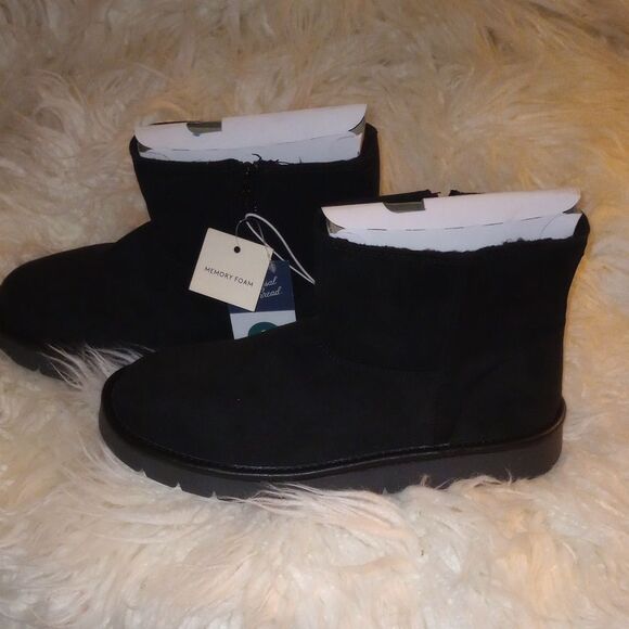 🆕👢Universal May Suede Boots - Black, Black, Sz 9 - Picture 1 of 5